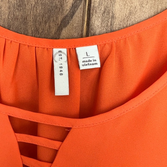 Cato Sleeveless Bright Orange Top Side Tie - Picture 3 of 4